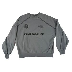 Cold Culture Worldwide Ford Crewneck  Men's Medium Oversized Gray Sweater